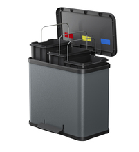 Hailo pedalspand Öko Trio Plus grå